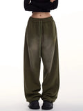 Zingj New Autumn And Winter Green Pants Women's High Street Sweatpants And Thick Retro Hip Hop Jazz Dance Straight Casual