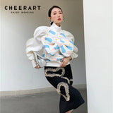 Designer White Turtleneck Pullover Sweatshirts Kawaii Clothes Quilted Bow Women Sweetshirts Korean Fashion Winter