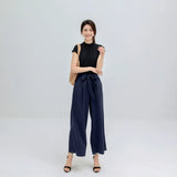 Casual Pants Women Summer Ankle-Length Wide Leg Loose Trousers Straight Fashion Female Clothing Classic Pants For