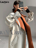 Spring Autumn Patchwork Trench Coat for Women Belt Runway European Fashion Cool Stylish Luxury Designer Clothes