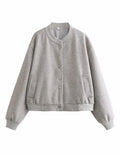 Women's Clothing 2025 Autumn And Winter New Women's Leisure Long-Sleeved Soft Short Bomber Jacket