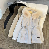 Pai To Overcome The Women's Winter 2024 New Velvet Thick Down Cotton Suit Large Pocket Loose Cotton-Padded Jacket Waist Coat-Outfit