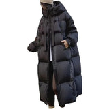 Korean Version Of High Quality Thick White Duck Down Big Quilt 2024 New Winter Down Jacket Female Long Over The Knee Coat Tide-Outfit