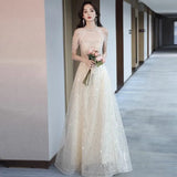 Engagement Evening Dress Woman 2025 New High-End Atmosphere Light Luxury Niche High-End High-End Wedding Temperament Banquet Host