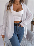 Shooting 2025 Autumn And Winter Leisure Pocket Long-Sleeved Knitted Sweater Cardigan Jacket Explosion Women's
