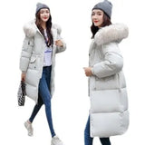 2024 Winter New Cotton-Padded Clothes Female Leisure Long Money Collect Waist Thick Down Cotton Clothes Over The Knee Korean Set Female-Outfit