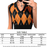 Sweater Vest Women Black Sleeveless Plaid Knitted Crop Sweaters Casual Autumn Preppy Style 2020 tops V Neck