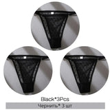 3PCS/Set Perspective Women's Panties Sexy Women Low-Waist Underpant Female G-String Underwear Lingerie