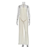 Zingj New Sexy Hot Girl Hanging Neck Top Pleated Slim Small Fragrance Wind Suit Female Fashion-Outfit