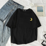 Women Harajuku Fashion Casual All-match Korean Style Womens Clothing Printed Simple Daily Short Sleeve O-Neck