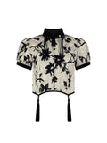 Women's Shirt and Blouse Y2k Vintage Chinese Style Harajuku Casual Elegant Fashion Short Sleeve Floral Print Shirt 2023
