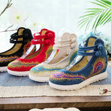 Zingj White Sole, High Heels Single Shoe Backsole Retro One-Word Dish Buckle Female Shallow Embroidered Cloth Shoes Women's