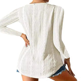 Zingj New Solid Color Casual Fashion Hollow V-Shirt Jacket Women's Clothing-Outfit