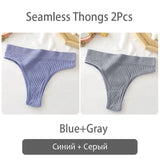 Women's thong High Waisted Seamless Women's Panties Comfortable Briefs 6 Solid Colors S-XL Sexy Underpants For