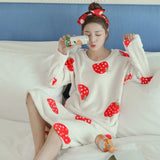 Women Coral Velvet Printed Korean Style Leisure Daily Womens Student Loose Kawaii Elegant New Soft Comfortable