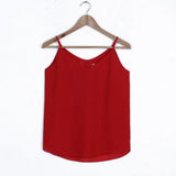Top Women Double Layer Chiffon Blouses 2021 New Summer Casual Camis Sleeveless