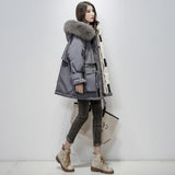 Large Natural Fox Fur Hooded Winter Jacket Women 90% White Duck Down Thick Parkas Warm Sash Tie Up Snow