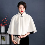 Faux Fur Party Wrap Winter Warm Bridal Bolero Ivory High Quality Wedding Coat High Neck Wedding Bridal Wrap Party Cape