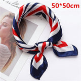 Square Silk Scarf Women Fashion Print Small Neck Scarfs Office Lady Hair Band Foulard Hand Kerchief Female Bandana