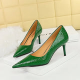 Zingj Retro Stone Patent Leather Women's Shoes Women's High