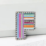 Jewelry 26 English DIY Name Letters Alphabet Rainbow Embroidery with Pin Ouch Beeding Womens Brooches Patches