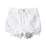 American Style Woolen Denim Shorts Women's Summer New High Waist Slim Stretch Hot Womens Korea Tassel