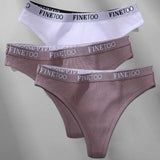3PCS/Set M-XL Women's Thong Cotton Female Underpants Letter Waist Underwear Sexy Women's Panties Lingerie Thongs