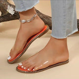 Women's Shoes 2025 Summer New PVC Word With The Outer Wear Flat Slippers Women Light Cool