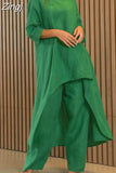 Cotton Linen Long Blouse Korean Fashion Wide Leg Pant Two-piece Set Irregular Women Casual Suit Loose Femme Outfit
