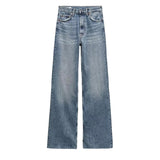 Classic Water Wash Jeans 2025 Spring High-Rise Straight Slack Trousers