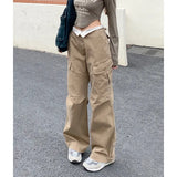 Ruched Khaki Baggy Cargo PantsOutfit