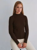 Color Half Collar Slim Knit Bottoming