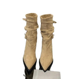 Boots Autumn And Winter Pile Tip Tip Show Thin Folded Belt Buckle New Western Temperament 2025 Increase Apparent Thin Short