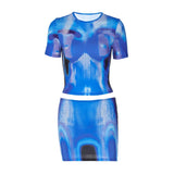 Explosion New Women's Fashion Sexy Print Personality Street Style Short T Body Dress Dress