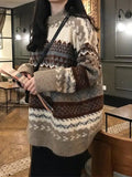 Vintage Jacquard Knit Sweater- Outfit