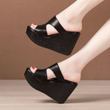 High Heel Slippers Girls 2023 Summer New Style Muffin Thick-Soled Waterproof Platform Fashionable To Wear Large-Size