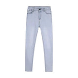Waist Skinny Jeans For Women Streetwear Spring New Slim Pencil Pants Female Light Blue Stretch Casual Ladies Denim