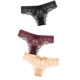 Sexy String Lace Underwear Women Back Bow Panties Women G String T-back Thong Transparent Lingerie Cute