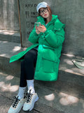 2022 Casual Loose Hooded Parkas Winter Jacket Women Fashion Solid Thick Long Coat Women Elegant Cotton Padded