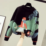 spring and autumn knitted sweater girls Western fashion slim casual