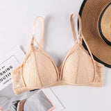 Lace Bralette Wireless Bras For Women Transparent Underwear One-Piece Floral Lace Brassiere Push Up Lingerie Backless