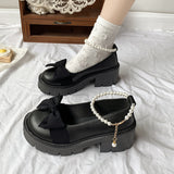 Jane Shoes Women 2025 Spring And Autumn New Flat Single Shoes Women's Summer Soft-Soled Grandmother Shoes Bow Small Leather