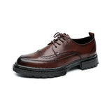 Zingj Size Business Casual Leather Shoes Belt British Breathable Leather Shoes Male Trend Rock Carved Leather Shoes Male