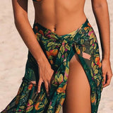 Backless Tunic Beach Dress Bikini Long Dress Print Swimwear Women Cover Up Swimsuit Beachwear Pareo Saida de