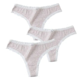 Panties Cotton Women's Underwear Sexy Panties Soft Female Underpants Thong Solid Color Lace Panty Lingerie M-XL