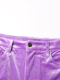Design Sense Multi-Pocket High Waist Velvet Autumn 2025 New Solid Color Model Loose Wide-Leg Pants