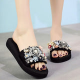Slippers Casual Outside Women 2019 Fashion Female Ladies Flip Flops Footwear Beach Flat Shoes Low Heel 3cm SIZE