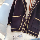 and winter sweater jacket 2021 new women's cardigan Korean style knitted sweater pocket long