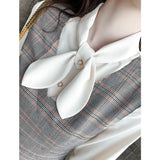 Zingj Dress Female Spring And Autumn French Plaid 2024 Spring Dress New Long Sleeve Temperament Closed Waist Retro Skirt-Outfit