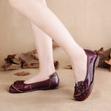 Zingj Spring Popular Style Soft-Soled Women's Shoes National Style Leather Women's Singles Shoes Middle-Aged Mother Shoes Soft-Soled Pregnant Women's